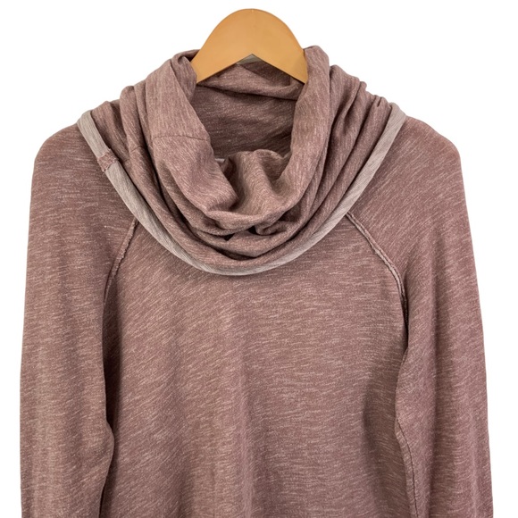 FREE PEOPLE Beach Cacoon Cowl Neck Sweater Long Sleeve Hoodie Top Dusty Rose i7 - Picture 3 of 12